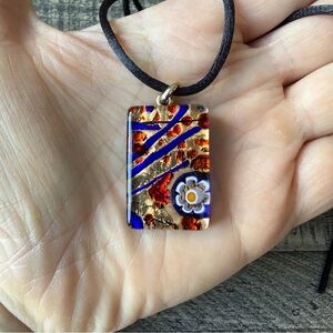 Murano Glass Pendant on Cord